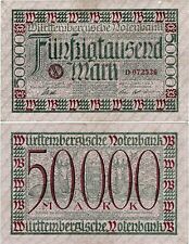 Banknot 50000 marek 1923 Stuttgart Badenia-Wirtembergia WTB-14 Ro.774 P-S984