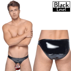 SALE Black Level Men's BDSM Vinyl Briefs showmaster penis hole Bondage Fetish - Picture 1 of 9