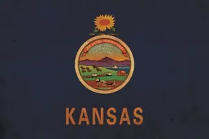 Vintage Kansas Flagge auf Leinwand, Kansas, Flagge, Wandbild, Kansas Foto, Kansas Pri - Bild 1 von 6