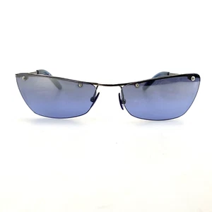 Smith Virtue Sunglasses Rimless Blue Lens Cat Eye Silver Vintage Y2K Retro - Picture 1 of 13