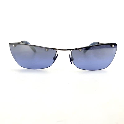 Gafas de sol Smith Virtue sin montura lentes azules ojo de gato plateadas vintage Y2K retro Foto 1 de 4