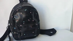 Zara Trafaluc Faux Leather Roomy Backpack Pre-owned Black - Picture 1 of 3