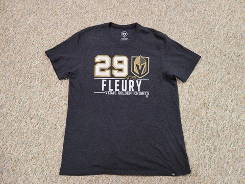 Vegas Golden Knights Shirt Mens Large Grey NHL Hockey 29 Skating Player Nevada Cover