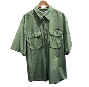 Sun River Clothing Mens XXLARGE Vented Green Button Shirt Fishing Hiking Camp