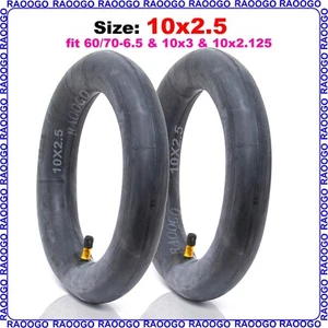 2 PCS 10x2.5 Inner Tube fit 10x2.5-6.5 60/70-6.5 Straight Valve Electric Scooter - Picture 1 of 6