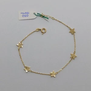 BRACCIALE DA DONNA A MAGLIA CON STELLE IN ORO GIALLO 18KT 1,45 GR. (7903) - Picture 1 of 11
