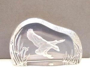 Etched Duck Glass Paperweight - Picture 1 of 1