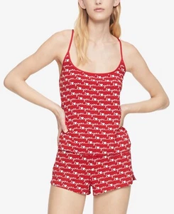 Conjunto de lencería Calvin Klein I Love You cami y pantalones cortos rojo talla L 1064 - Imagen 1 de 2