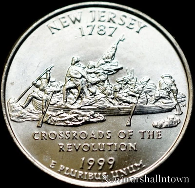 Moeda de 25 centavos 1999 P New Jersey State BU Washington - EUA - Imagem 1 de 2