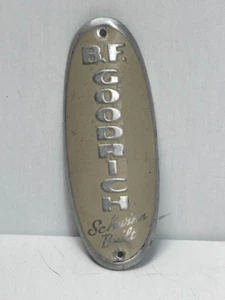 Original BF Goodrich Schwinn Built Bicycle Head Badge Emblem Cream - Picture 1 of 7