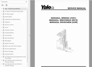 Yale NDR035EA, NR045EA C861 Forklift Shop Service Repair Manual on CD - Picture 1 of 2