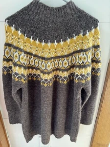 Lulus Charcoal Grey Fair Isle Mini Sweater Dress Size XL  Excellent Condition! - Picture 1 of 4