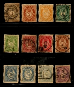 NORWAY SCOTT # 35-45 PARTIAL SET WITH SHADES USED, FREE SHIPPING IN USA - Picture 1 of 1