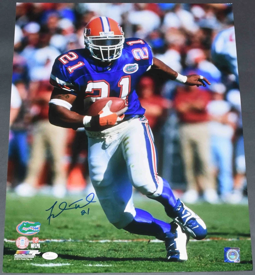 FRED TAYLOR AUTOGRAPHED SIGNED FLORIDA GATORS 16x20 PHOTO JSA - Image 1 of 1