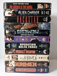 VHS Horror Thriller Suspense Action Lot 11 Tapes Wolf Army Of Darkness Gunmen #1 - Picture 1 of 24
