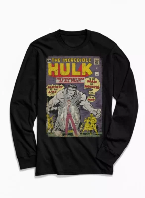 Urban Outfitters Marvel Hero Hulk Negro Manga Larga Top Camisetas EE. UU. Hombres TALLA L NUEVO Foto 1 de 3