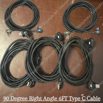 90° Right Angle Type-C Fast Charger Charging Cord 60W Dual USB C To USB C Cable - Image 1 of 4