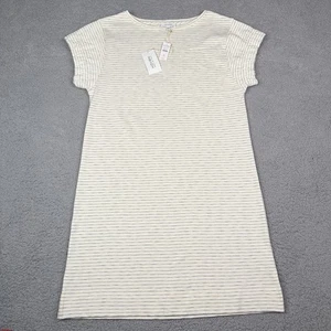 Vestido Camisa Haven Well Within Mujer Pequeño Marfil Rayas Tejido Manga Corta Nuevo con Etiquetas - Imagen 1 de 11