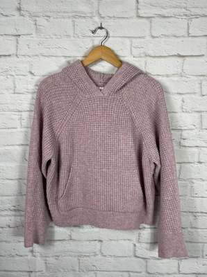 Abercrombie & Fitch Lounge 系列粉色针织连帽衫,尺寸 S — 第 1/4 张图片