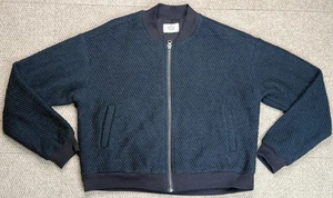 Marine Layer Women's Birdseye Full Zip Black Bomber Jacket Size XL - Picture 1 of 6