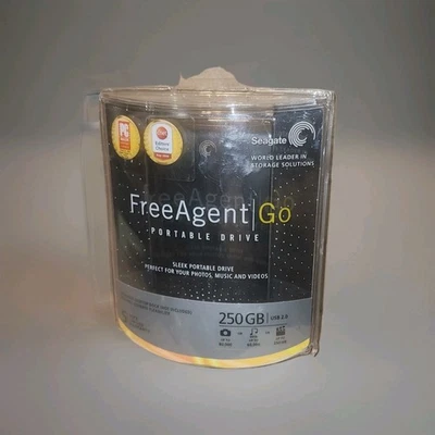 Seagate FreeAgent Go Portable External Hard Drive 250GB USB 2.0 Black New Sealed - Image 1 of 4