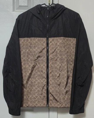 Coach Men's Brown/Black Signature Full Zip Windbreaker Size Medium - Image 1 of 4