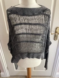 ALL SAINTS BEX JUMPER SIZE 14 RARE VINTAGE CROCHET STRING GRUNGE SLOUCH VGC - Picture 1 of 7