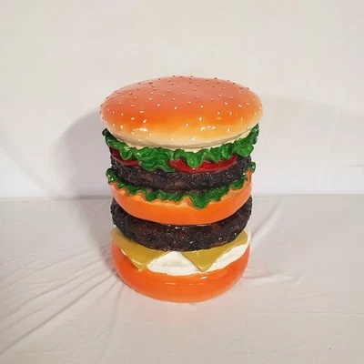 Cheeseburger Stool Table 14" – Fun Novelty Home Decor Viral TikTok Furniture NEW - Image 1 of 4