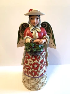 Jim Shore Simple Joys Angel 4041132 Christmas Evergreens Berries Holly 2014 - Picture 1 of 10