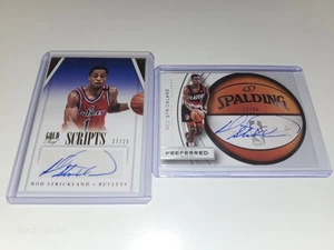 Rod Strickland Auto Lot Of 2 Cards - National Treasures Gold Scripts /25, DieCut - Picture 1 of 11