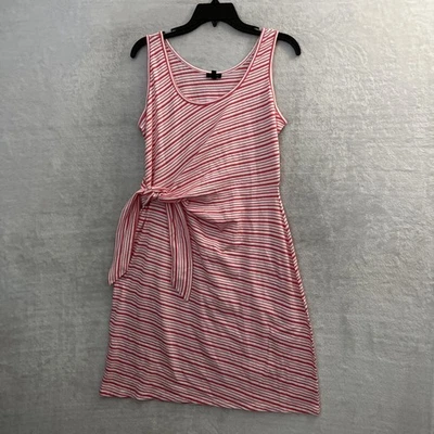 Vestido sin mangas Talbots para mujer rosa a rayas pequeño mediano algodón pulóver sin mangas Foto 1 de 4