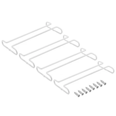 4Pcs Wine Glass Rack Under Cabinet 10 Inch for 5mm Stemware Column White - Image 1 of 4