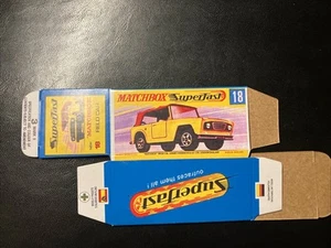 Matchbox Superfast #18 Field Car ‘70-‘71 Type G Repro Box - Picture 1 of 2