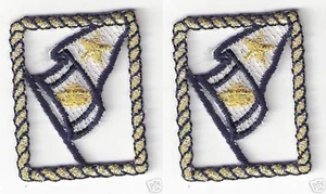 1,5 Zoll blau weiß nautisch Marine Flagge Wimpel Stickaufnäher - Bild 1 von 1