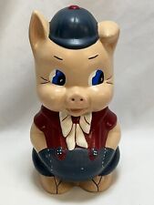 Vintage Porky Pig Piggy Bank Ceramic Hand Painted