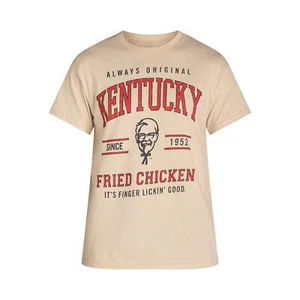 KFC Logo Collegiate Men's Graphic T-shirt Cream XL - Picture 1 of 3