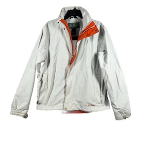 LL Bean Small Weather Challenger Jacket Hooded OBCY9 Beige Orange (outer jacket) - Picture 1 of 7