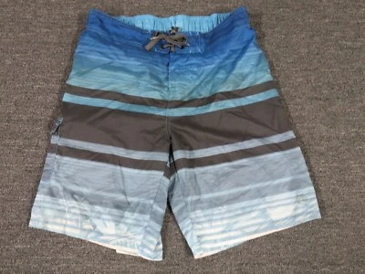 Bañador Ocean Current para hombre grande azul negro a rayas bolsillos forrados Foto 1 de 4
