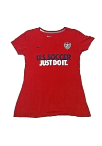 Nike USA Soccer Women's T Shirt Small Red Slim Fit Just Do It - Picture 1 of 5