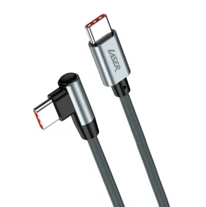 Cable de carga rápida trenzado ángulo recto láser 1m 100W USB-C a USB-C - Imagen 1 de 4