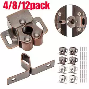 4/8/12er Pack Doppelrollenschnäpper Schrank Schranktür Schrankriegel Braun/Silber - Bild 1 von 13