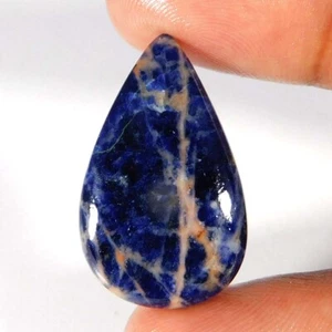 Cabujón de pera de sodalita maravilloso 100 % natural 18,9 quilates Piedras preciosas sueltas - Imagen 1 de 3