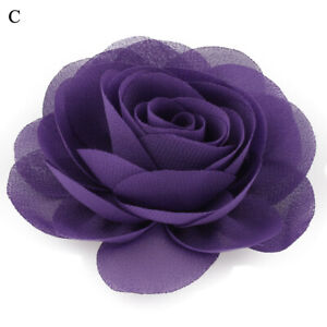 ⭐5Pcs Women'sChiffon Rose Flower Hair Clip Barrette Hair Claw Accessories
