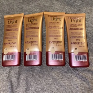 4- New 1 Fl Oz Bourjois Happy Light Foundation 11 Rose Light Reflecting - Picture 1 of 6
