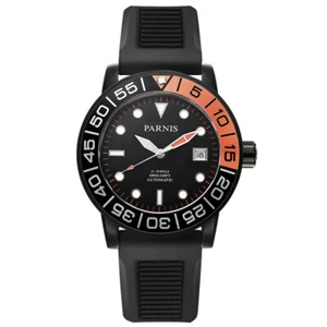 42mm Parnis Miyota Automatic Movement Sapphire Crystal Men Watch PVD Black Case - Picture 1 of 7