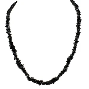 Aufgeladener schwarzer Himalaya Turmalin 36" Halskette + Baby Selenit aufgeblähtes Herz - Bild 1 von 7