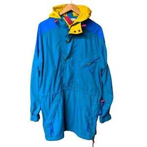 EMS Eastern Mountain Sports Vintage Y2K Colorblock Hooded Anorak Jacket Medium - Picture 1 of 12
