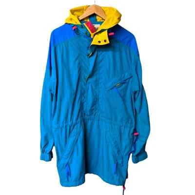 EMS Eastern Mountain Sports Vintage Y2K Colorblock Hooded Anorak Jacket Medium - Image 1 of 4