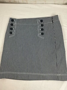 Talbots maritim gestreifter gerader Damen-Bleistiftrock Petite Größe 6P blau weiß - Bild 1 von 2