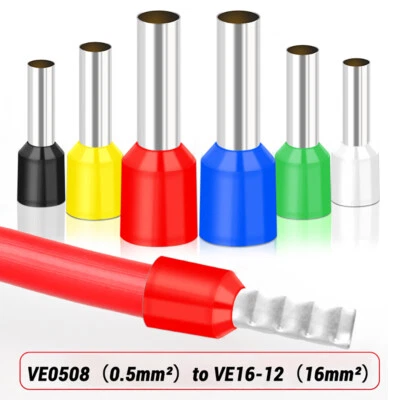 Insulated Cord End Terminal 0.5mm² - 16mm² Single Ferrule Terminals Bootlace - Image 1 of 4